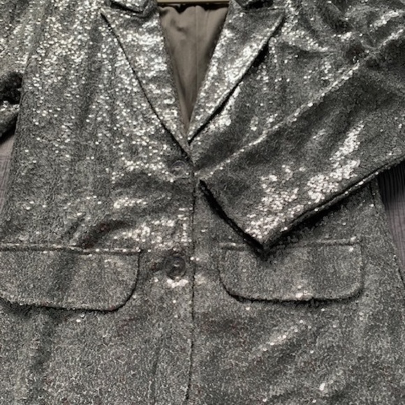 Silver Sequinned relaxed blazer - Medium - Picture 7 of 8